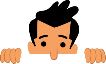 Man peeking over top edge